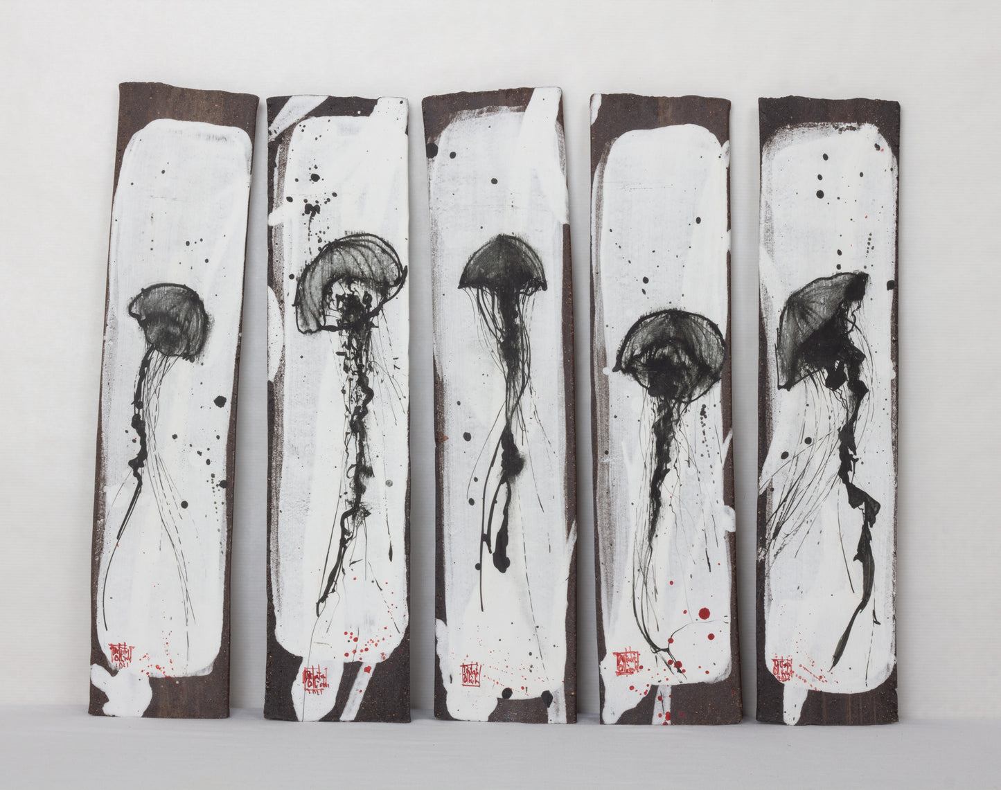 Tuile décorative 4 "Les méduses"